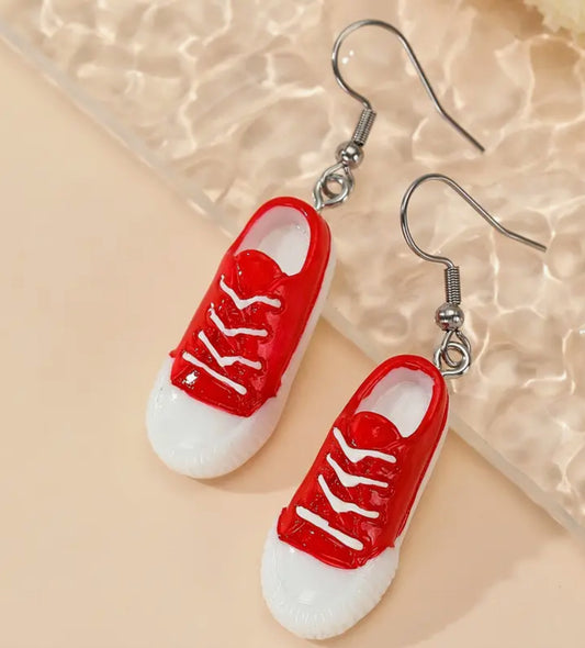 Sneakers sterling silver earrings