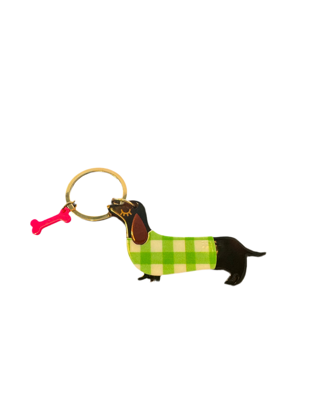 Dachshund with Bone Keyring
