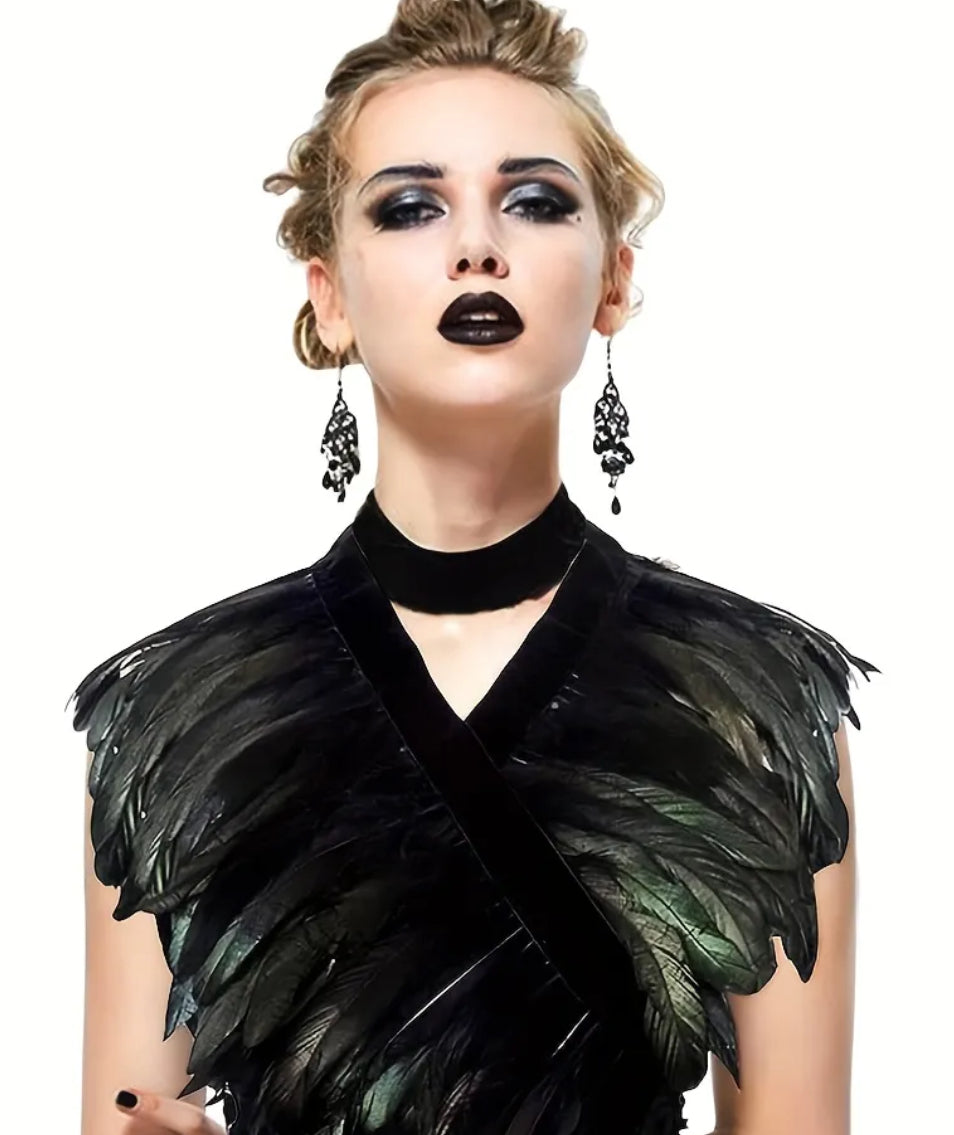 Châle en plumes à une rangée