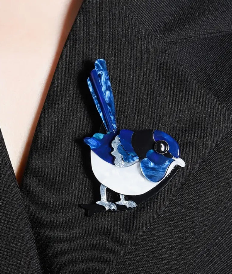 Blue Bird Brooch