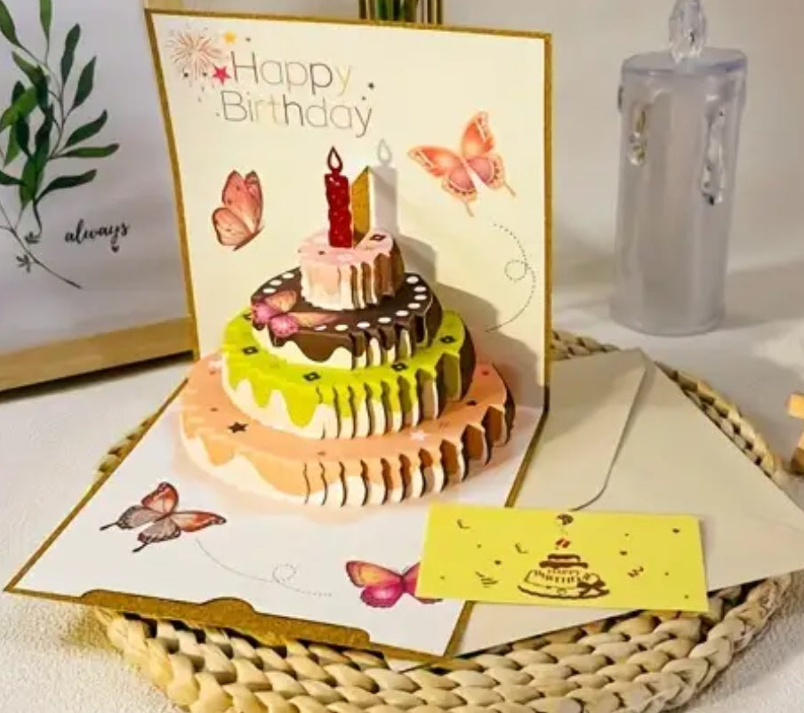 3D Pop-Up Greeting Card- Birthday Cake