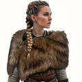 Cape en fausse fourrure pour femme – Marron foncé, accessoire vintage pour cosplay et fête