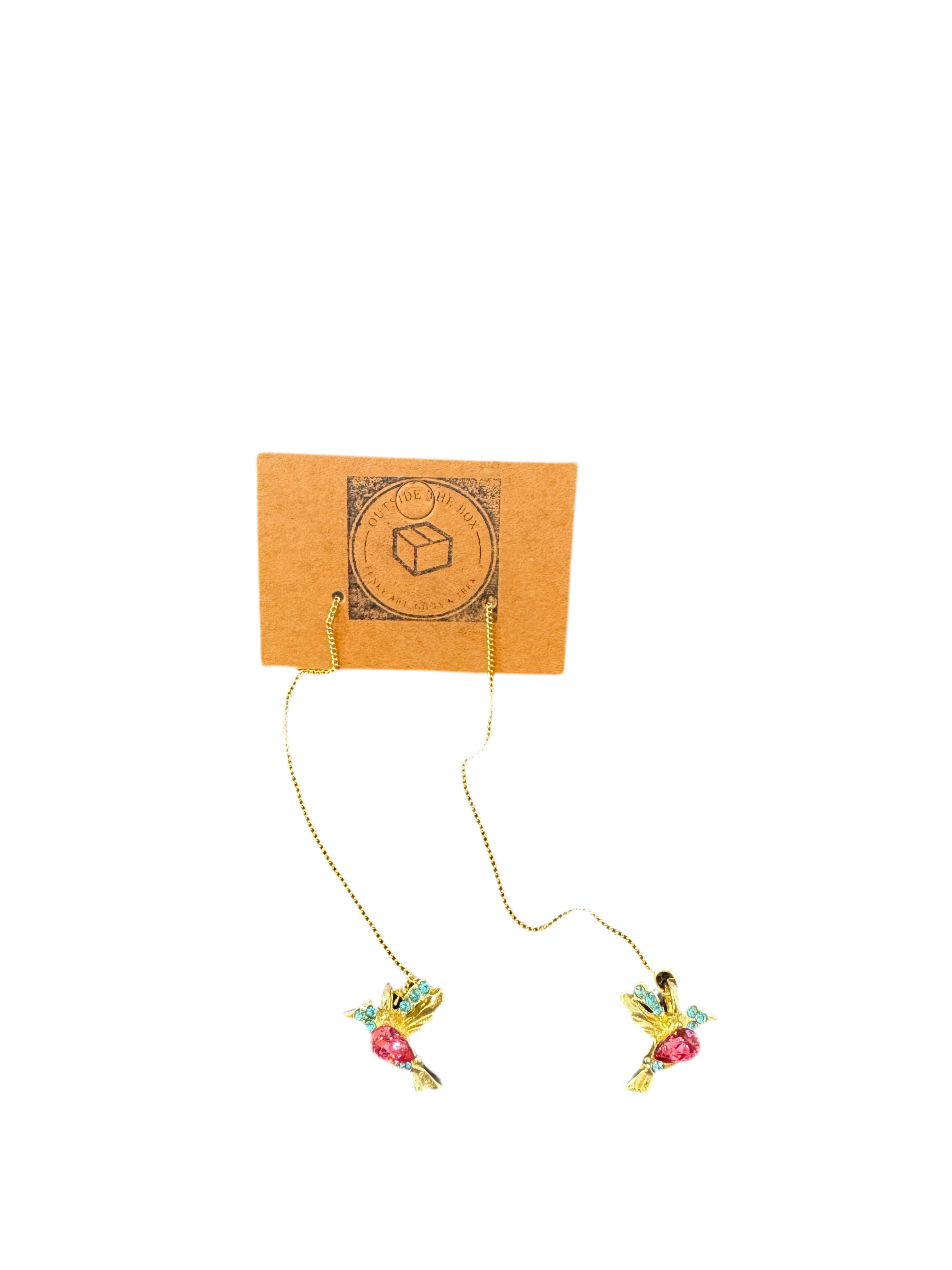Dangling hummingbird earrings