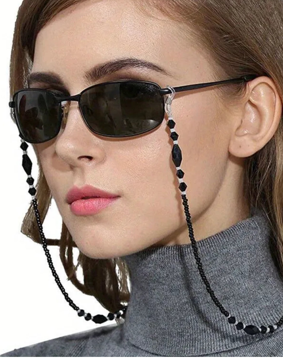 Chaîne de lunettes à perles noires