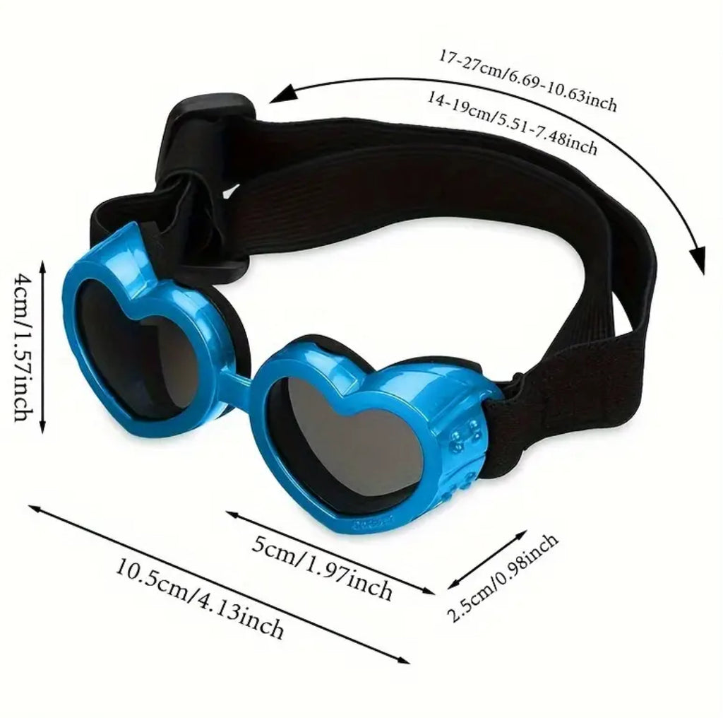 Lunettes de soleil pour chien en forme de cœur