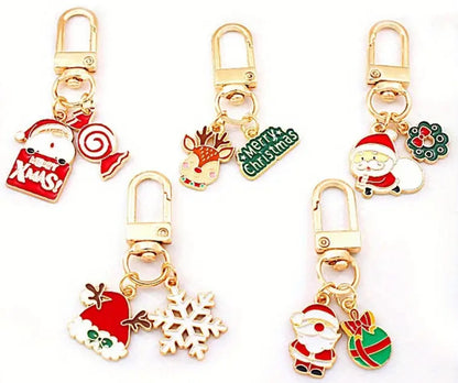 Christmas metallic clip keychain