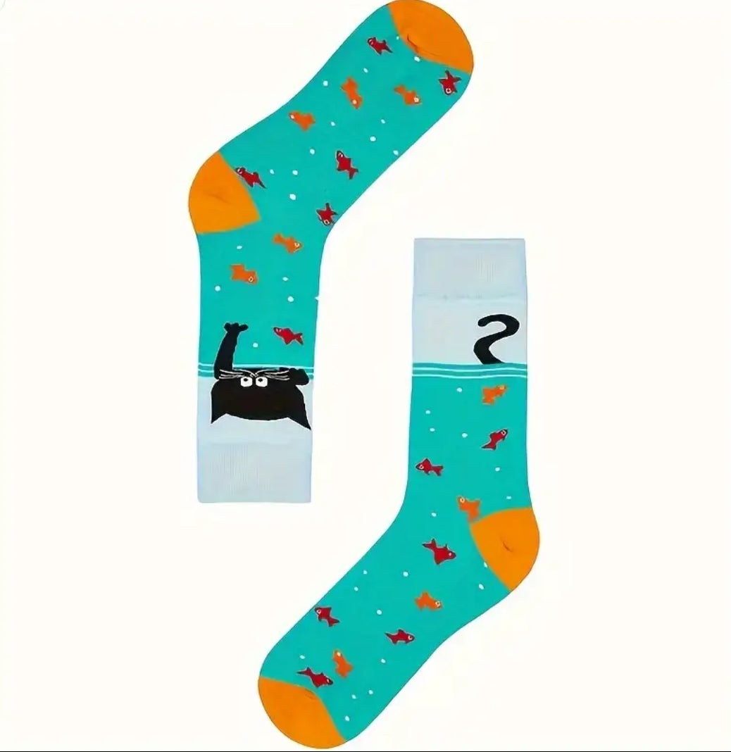 Fishing Cat Socks