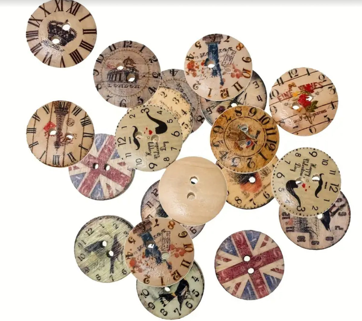Clock Buttons Large Wooden Clock Button – Outside The Box