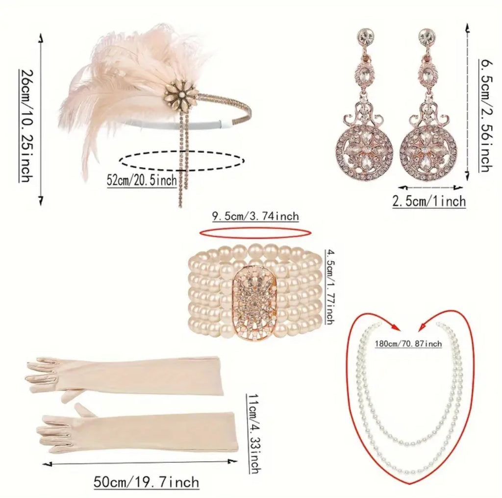 Ensemble d'accessoires de costume des années 1920