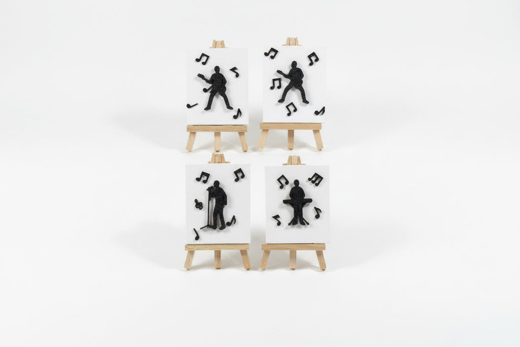 3D Musician Mini Canvas on Easel