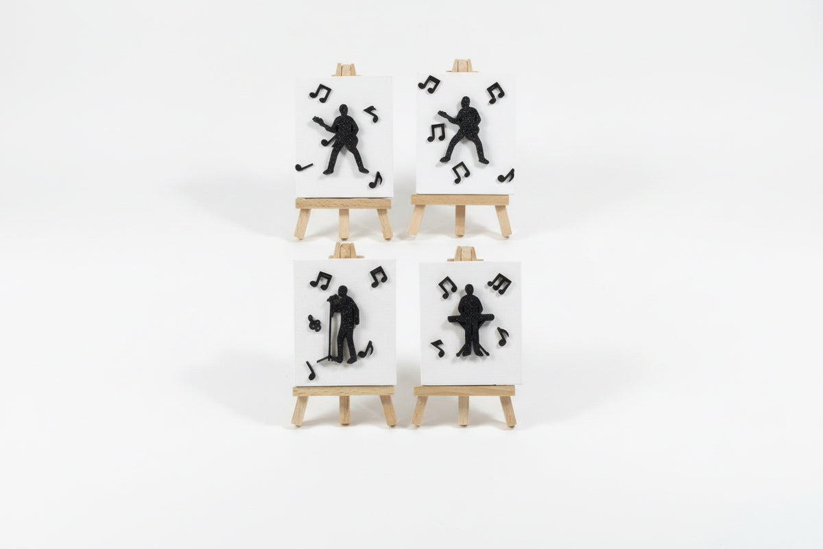 3D Musician Mini Canvas on Easel