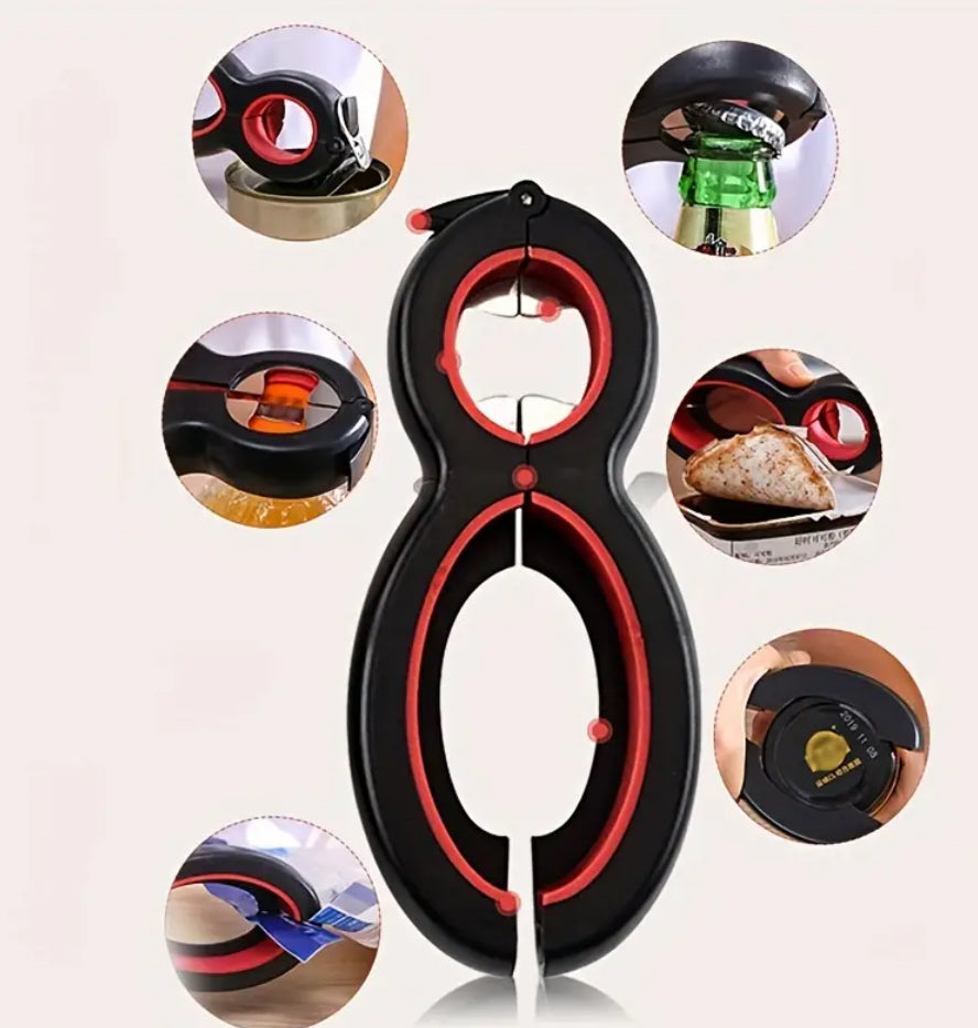 Ouvre-bocal/paquet/boîte 6 en 1