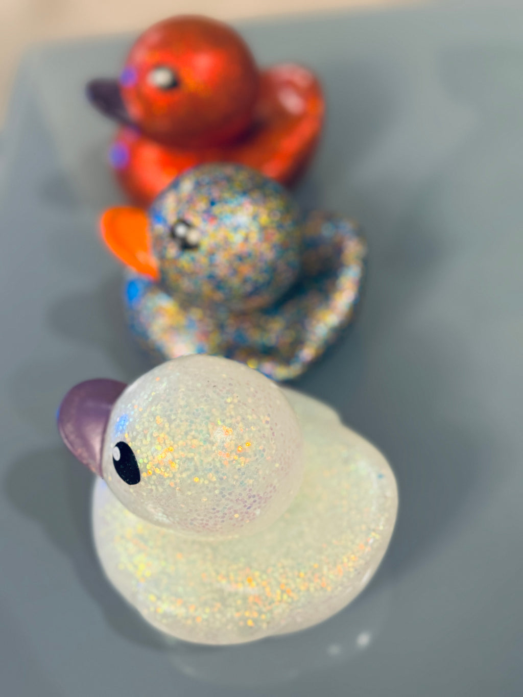 Grand canard en caoutchouc pailleté