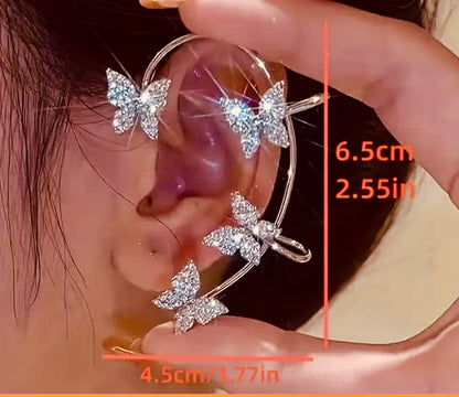 Moissanite Butterfly Ear Cuff ( Silver or Gold)