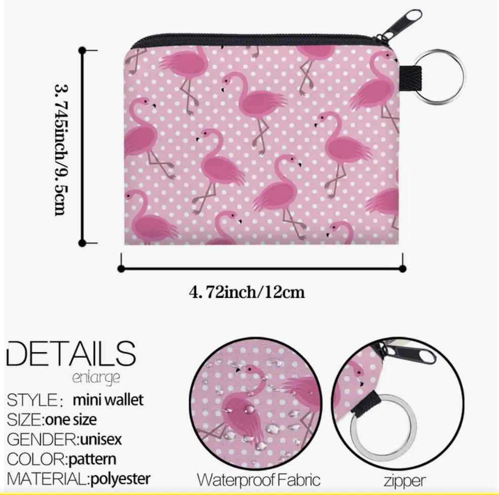 Pink Flamingo Purse with Keychain