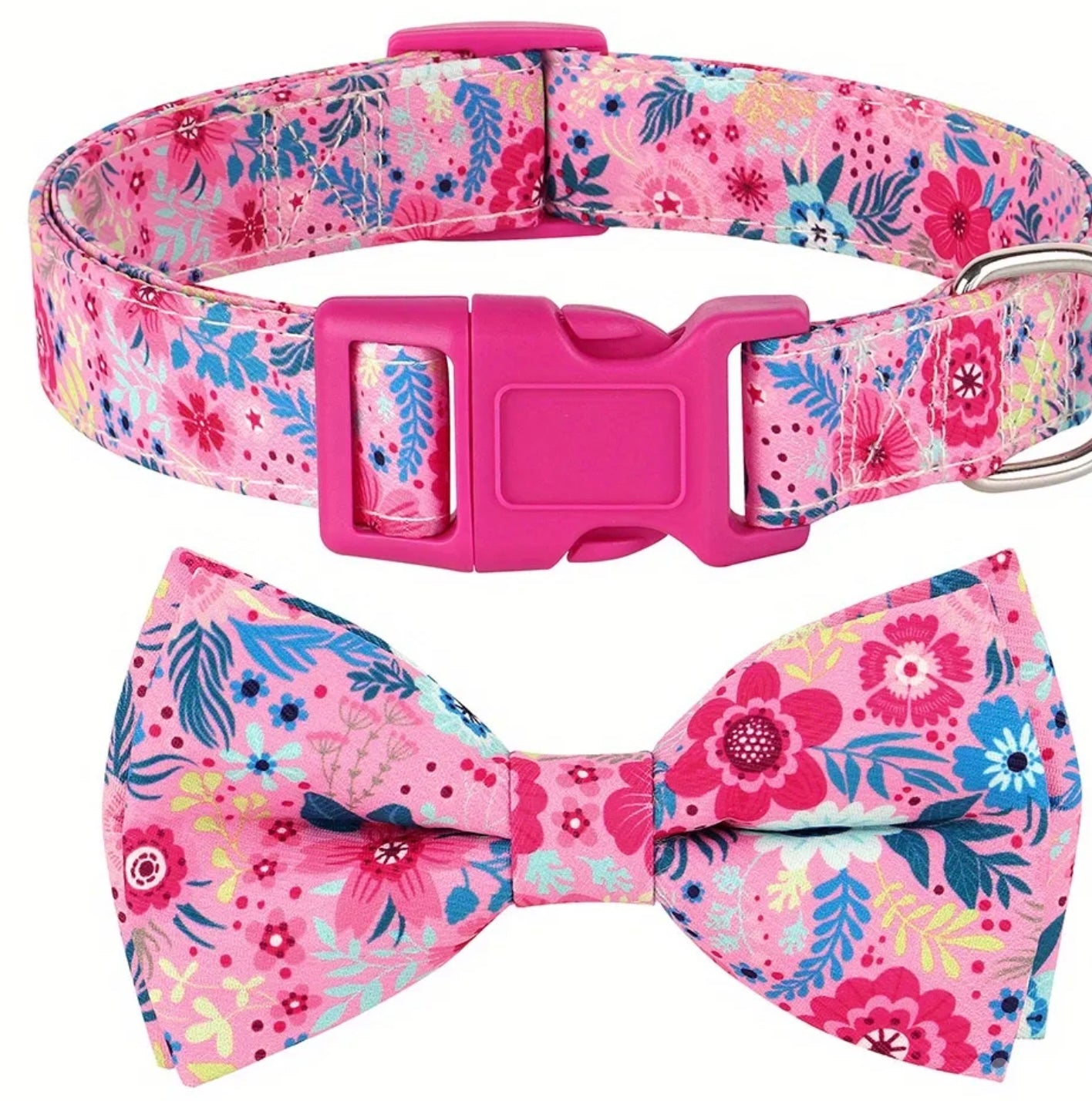 Fabric bow collar for dog or cat