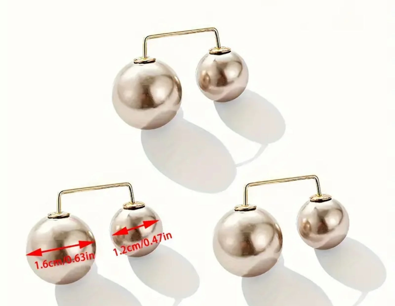 Broche de serrage de vêtements en perle grise