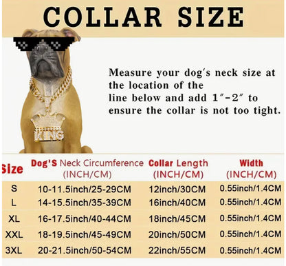 Diamonte silver chain collar for dog or cat