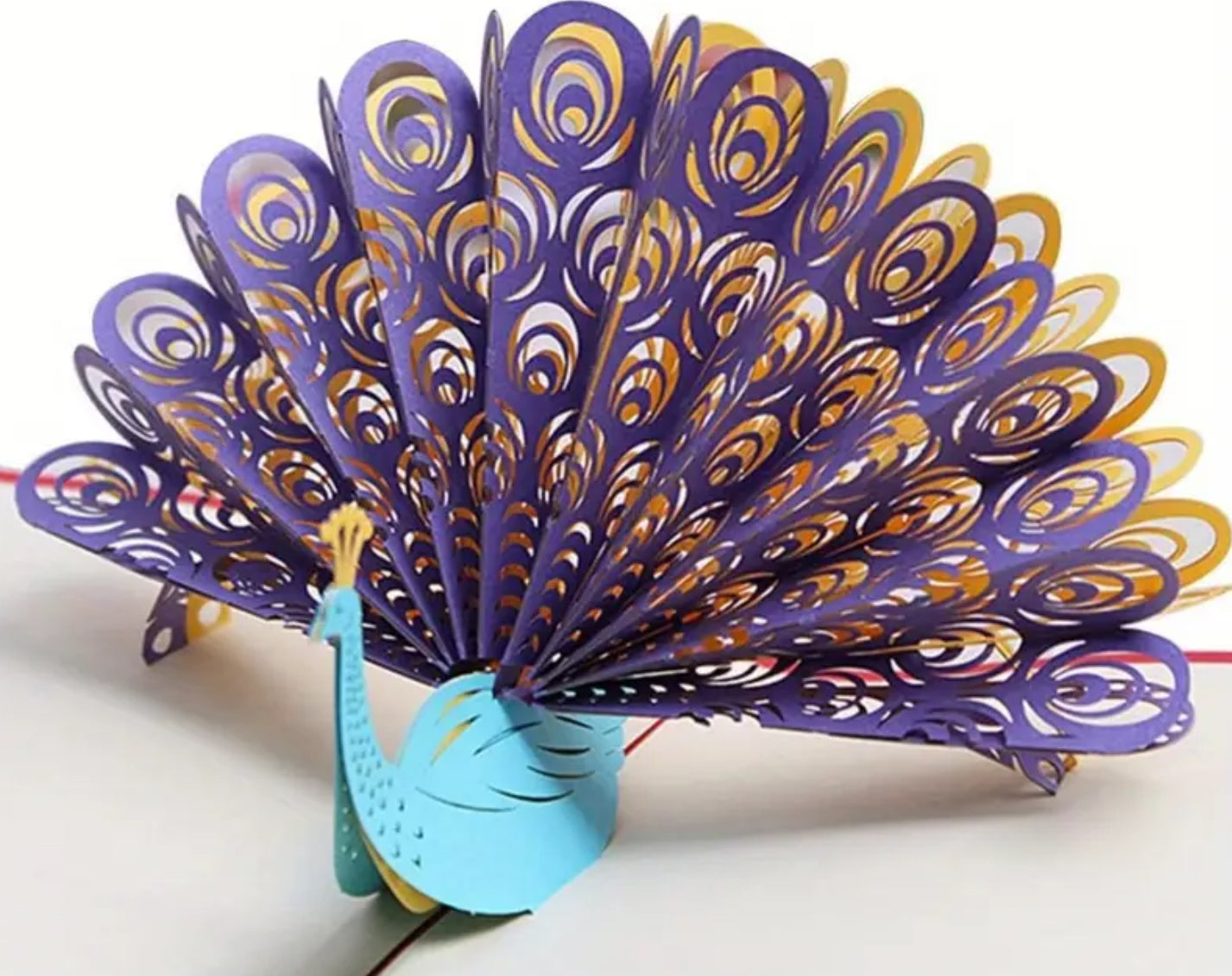 Carte de vœux pop-up 3D - Paon