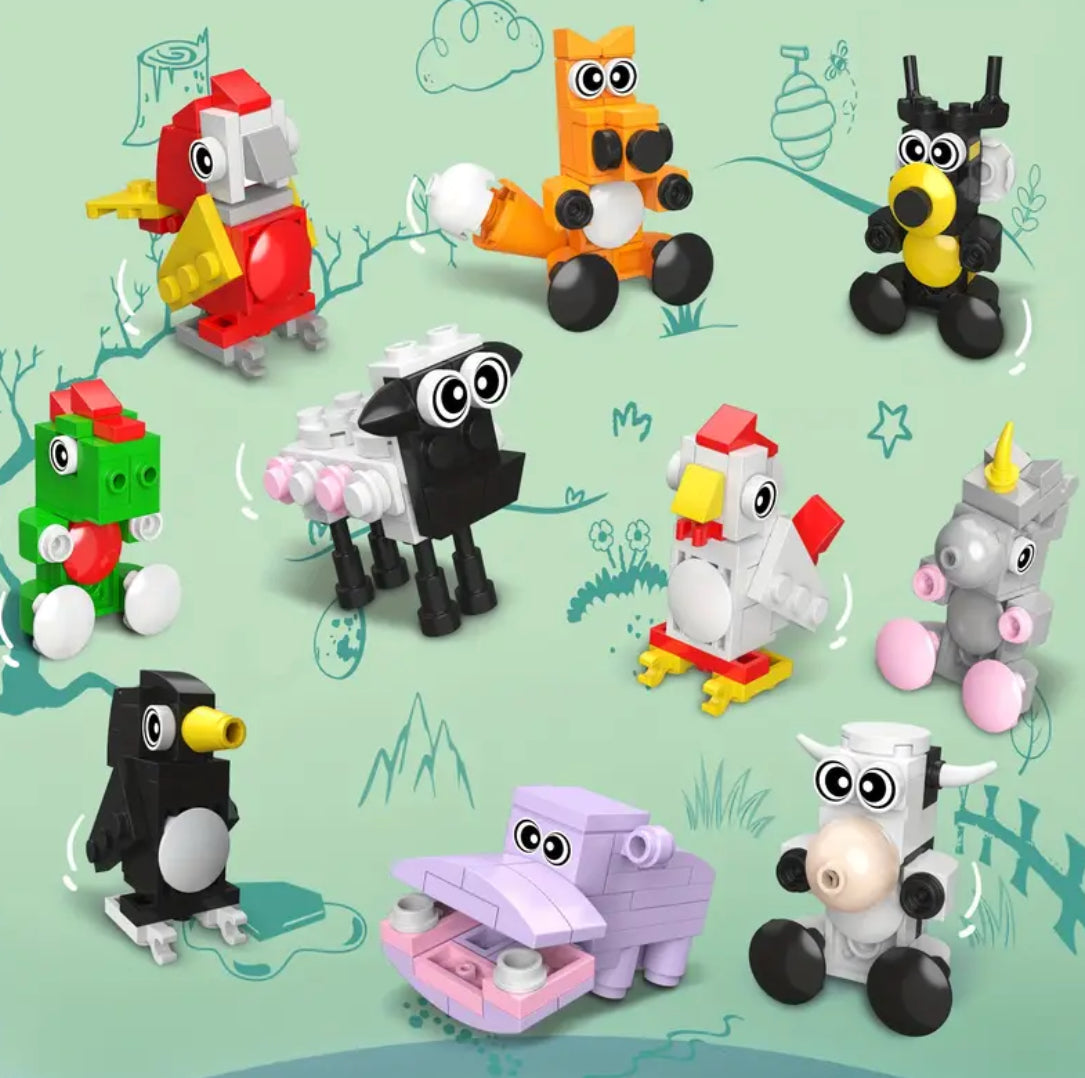 Blocs de construction animaux pour bas de Noël