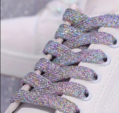 Glitter flat shoelaces ( different colours)