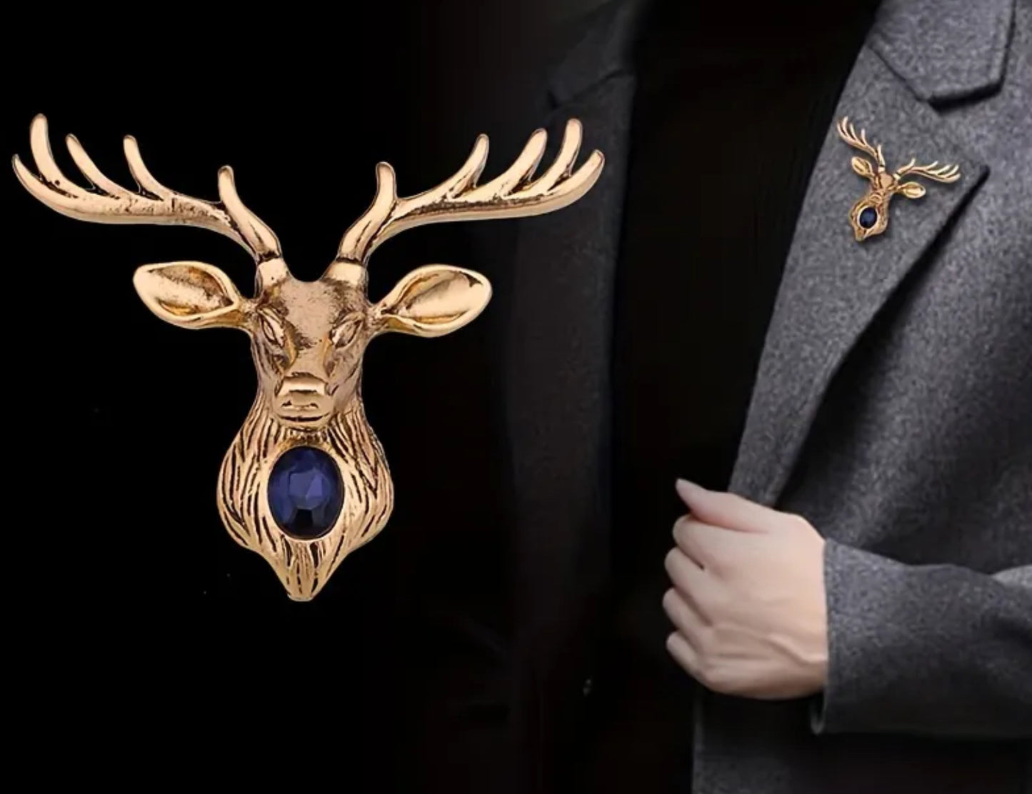 Reindeer Brooch (Gold or Silver)