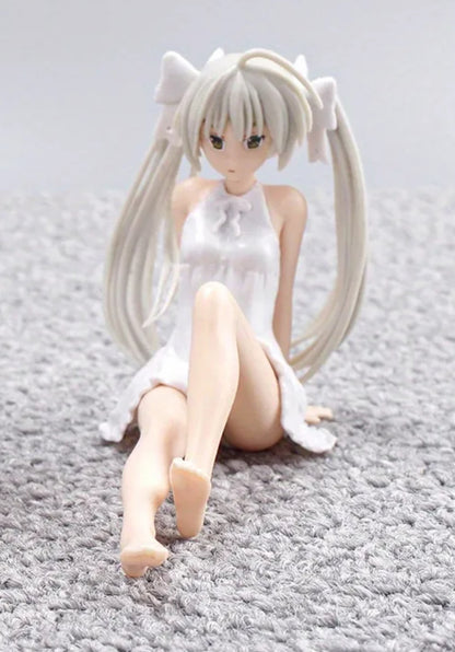 Anime girl stretching legs figurine