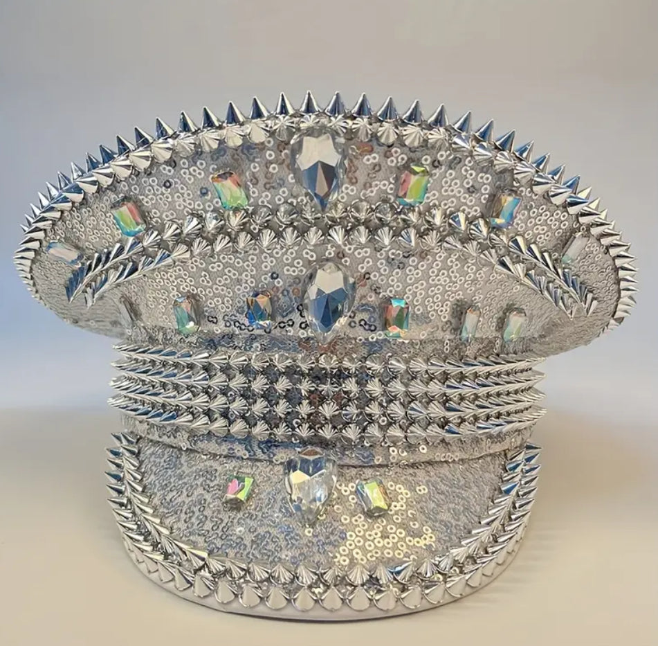 Silver sequin hat