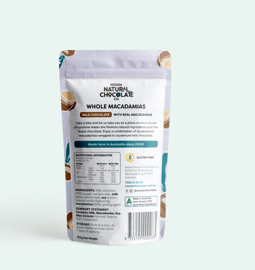 Chocolat au lait et noix de macadamia 100 g