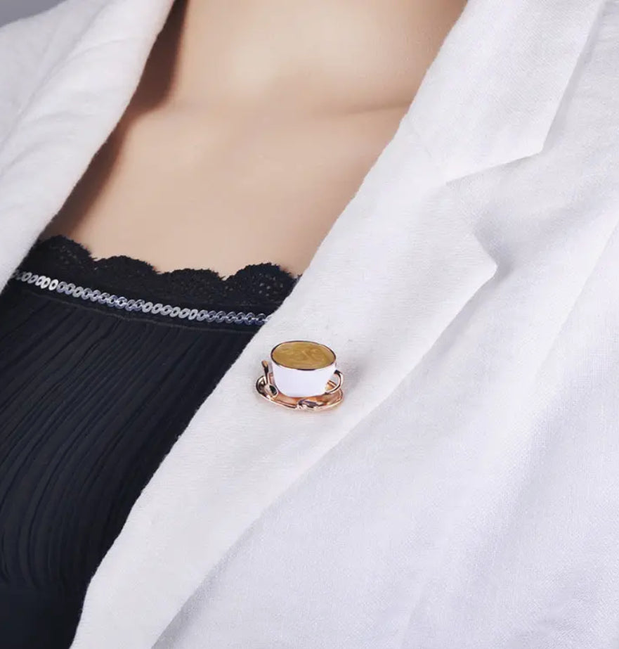 Coffee Brooch