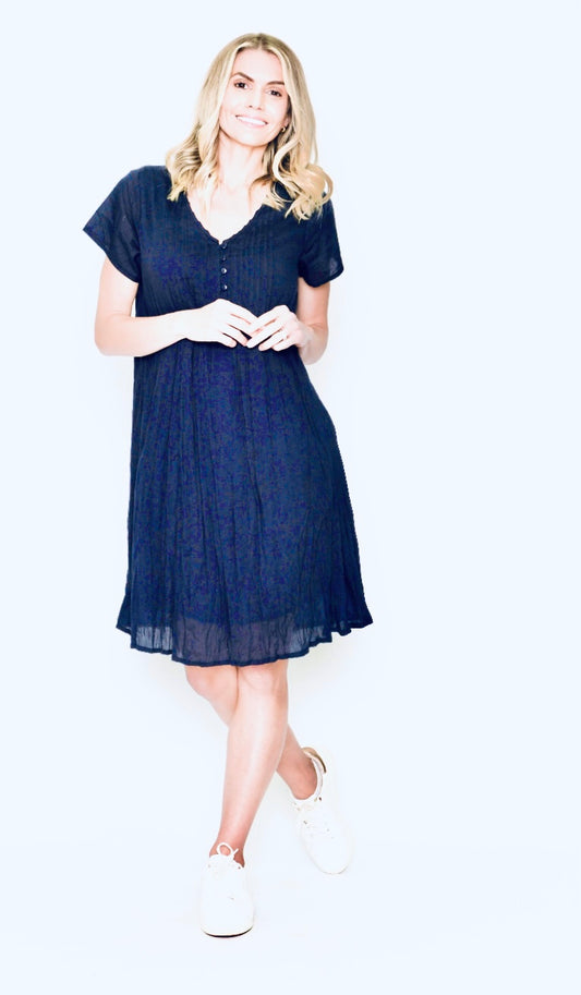 100% Cotton Navy Dress