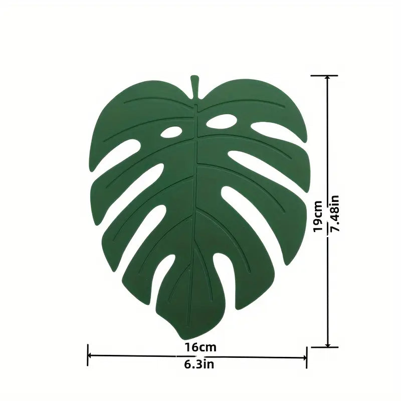 Dessous de verre en silicone en forme de feuille (2 tailles)