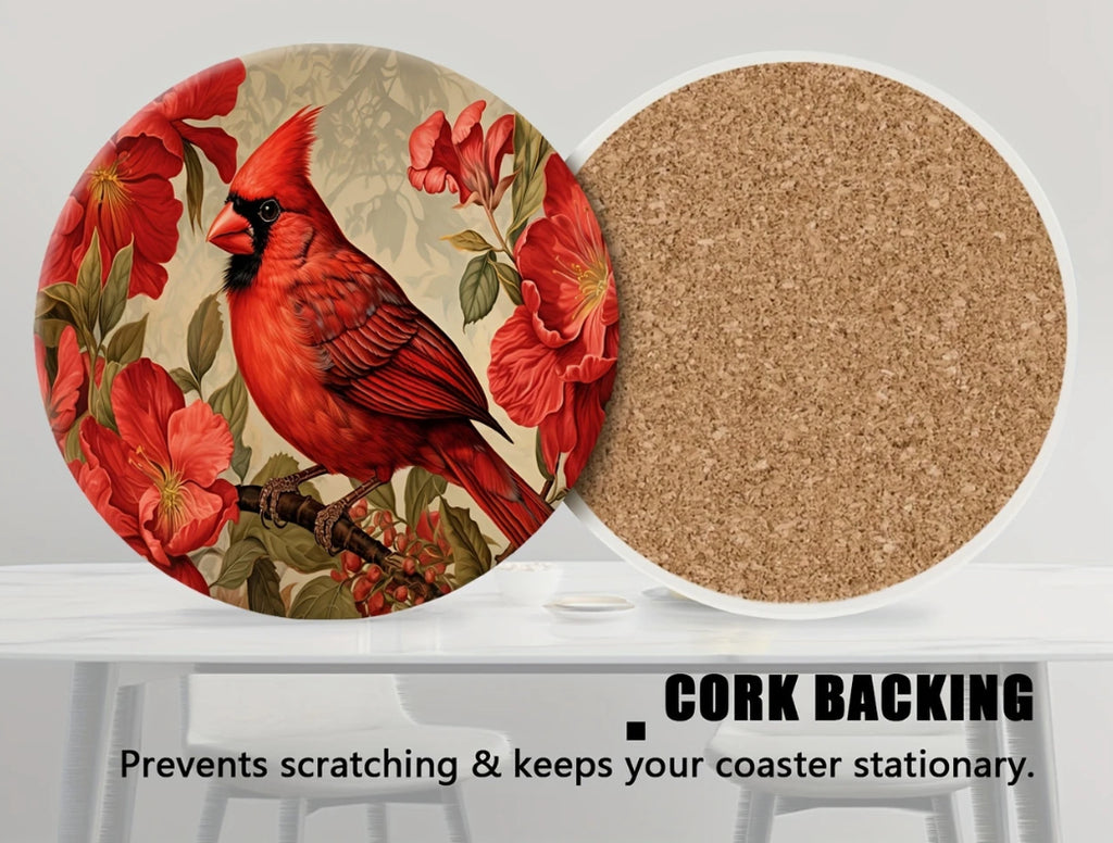 Lot de 4 sous-verres en céramique en forme d'oiseaux