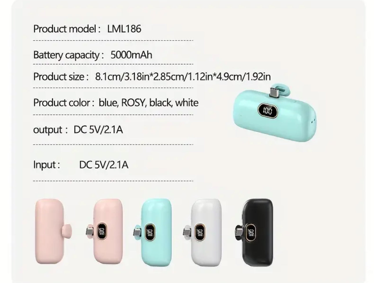 Banque d'alimentation avec prise Android (USB C)