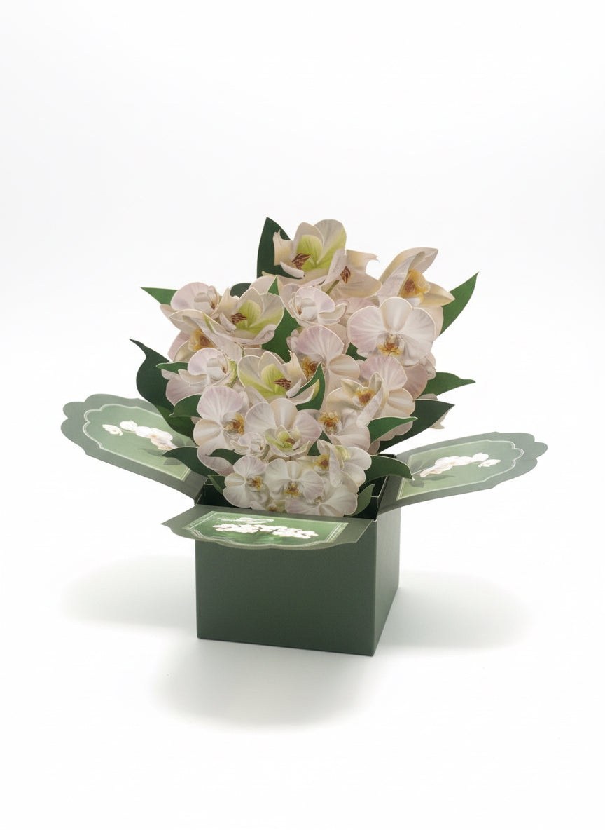 3D Pop-Up Bouquet Box Blank Greeting Card