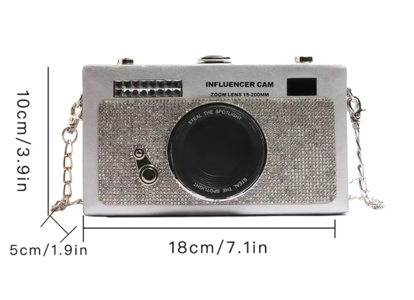 Influencer Camera Handbag (Silver, Black or Pink)