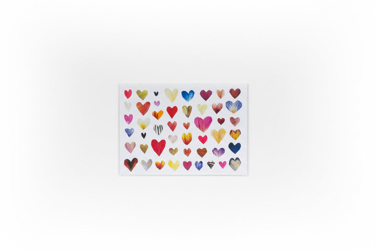 Pressed Flower Heart Greeting Card - Lots of hearts