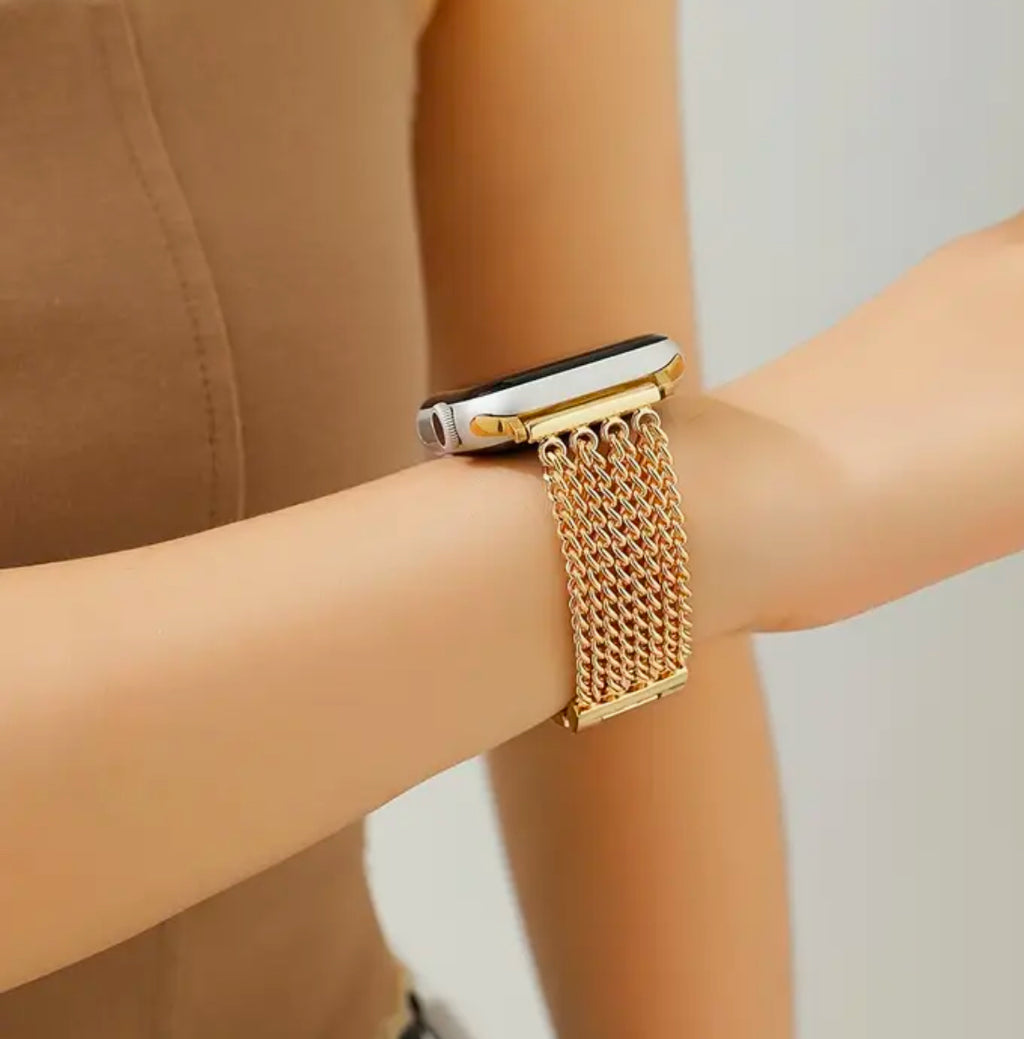 Bracelet Apple Watch 38 mm en acier inoxydable plaqué or