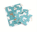 Sac cadeau réutilisable en toile avec cordon de serrage et motif lama (3 tailles)
