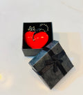 Broche Chat sur Coeur d'Amour
