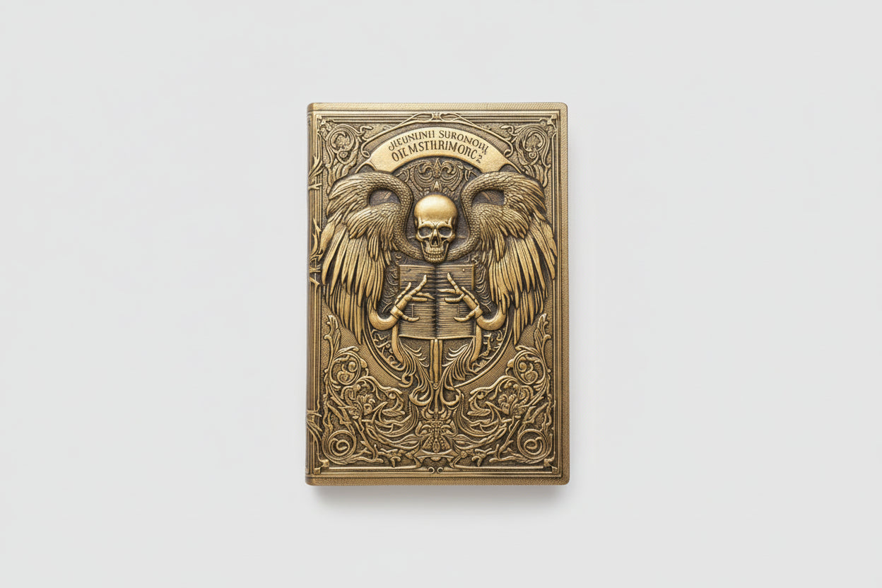 Embossed skull  A5 ruled notebook