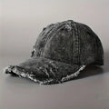 Vintage Washed Grey Distressed Baseball Cap