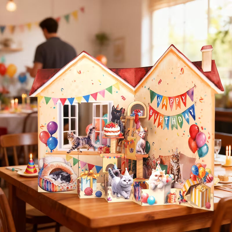 Birthday Cat Greeting Card