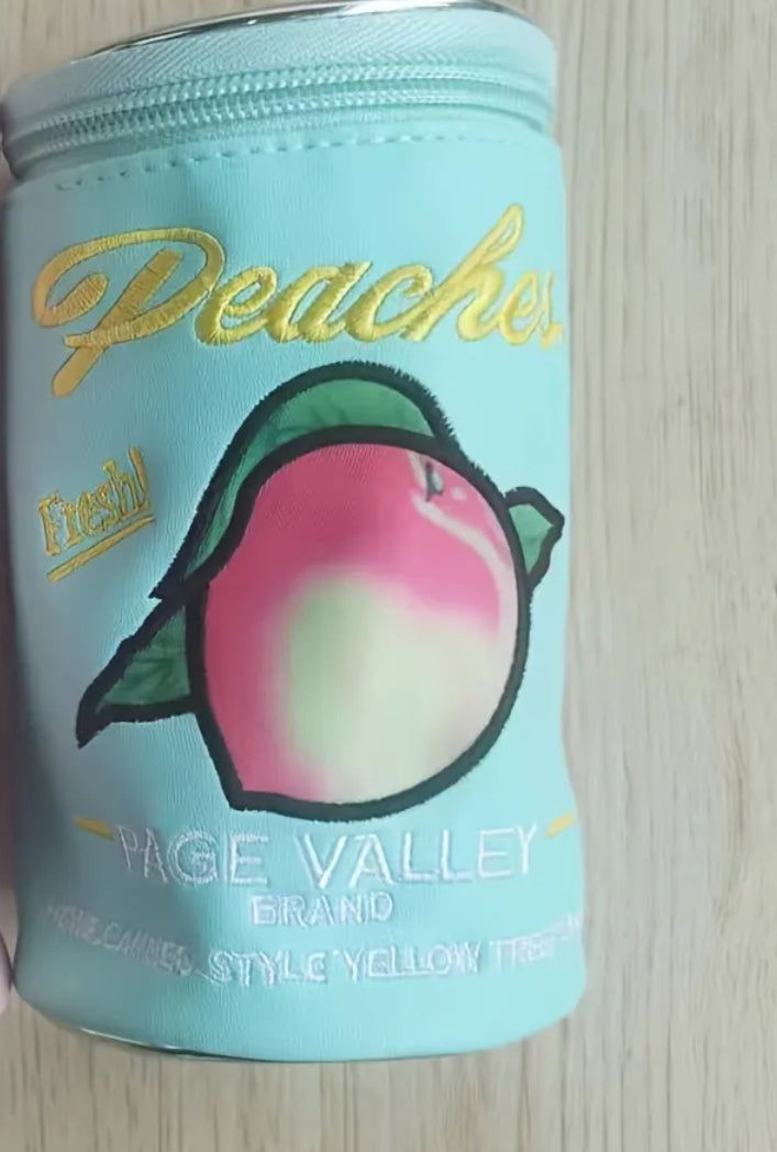 Sac pochette zippée avec chaîne en forme de boîte de pêches