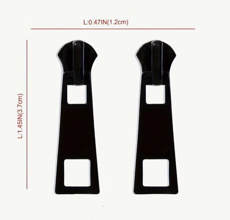 Boucles d'oreilles à tige carrées rouges zippées