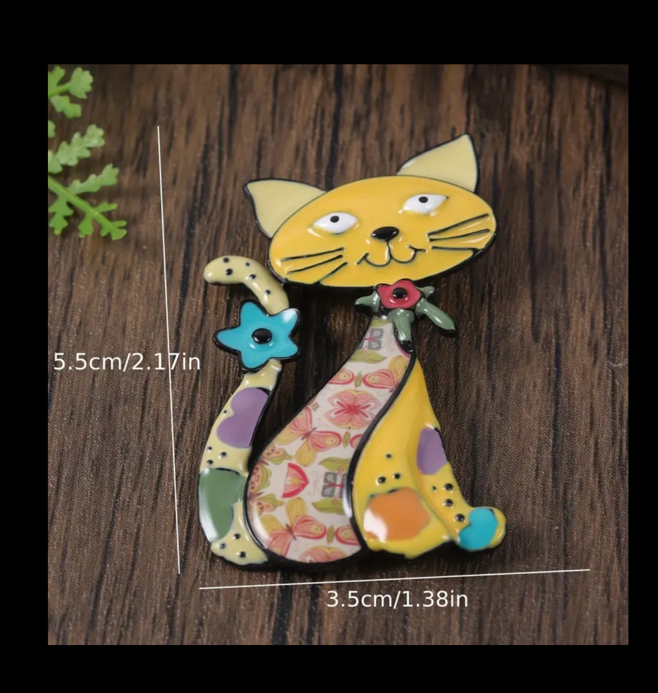 Collage Cat Brooch