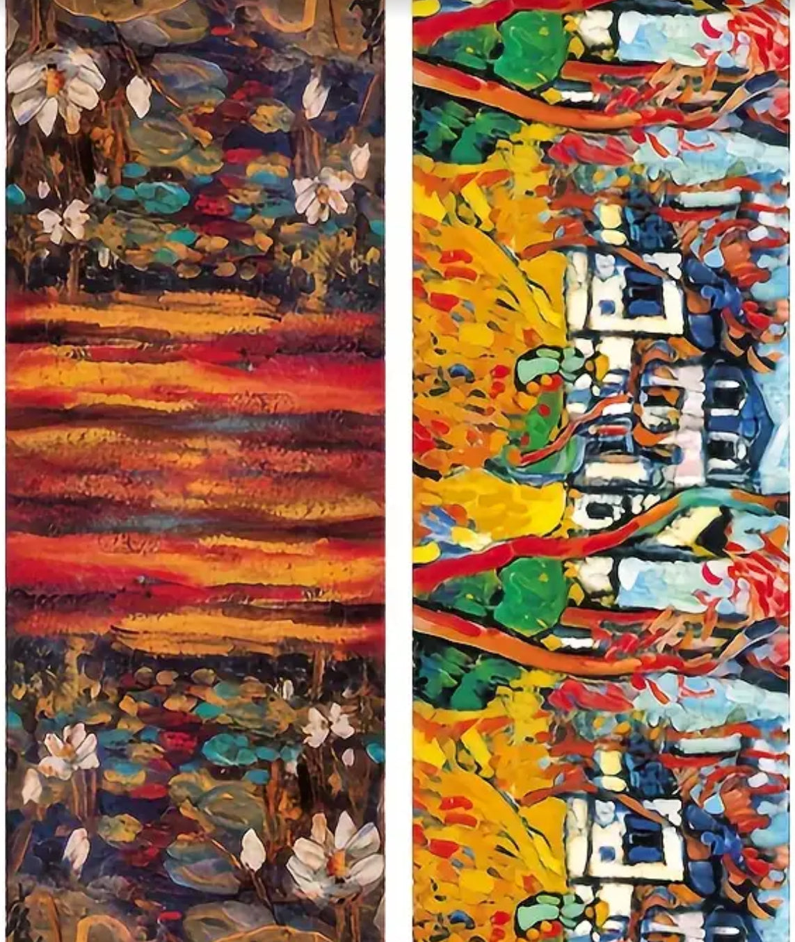 Écharpe polychrome double face