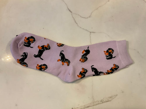 Lilac Daschund Socks