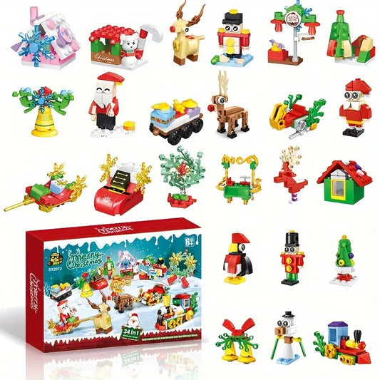 Christmas Advent Calendar 24-Piece Building Blocks Set