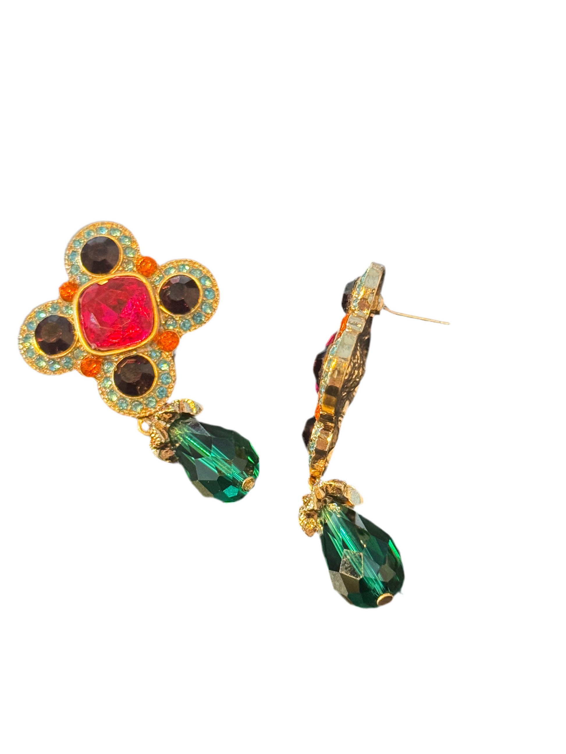 Multi color gem earrings